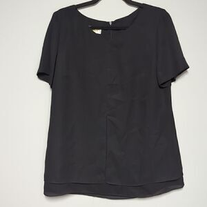 Talbots Black V Neck Blouse